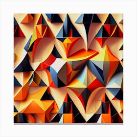 Abstract Geometric Pattern,Generative Brilliance: Abstract and Colorful Geometric Shapes Canvas Print