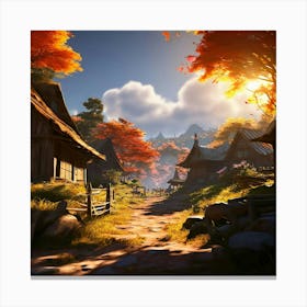 Village In Autumn Canvas Print