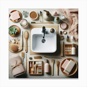 Bathroom Full Of Beauty Products 2 Canvas Print