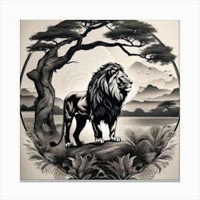Lion In The Forest 42 Canvas Print