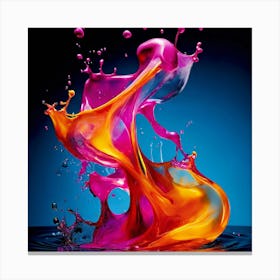 Fresh Colors Liquid 3d Design Spark Hot Palette Shapes Dynamism Vibrant Flowing Molten (3) Canvas Print