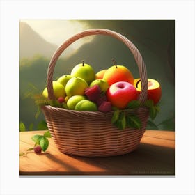 Basket Of Fruits Canvas Print