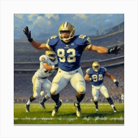 The Rush Football Player in Full Protection Canvas Print