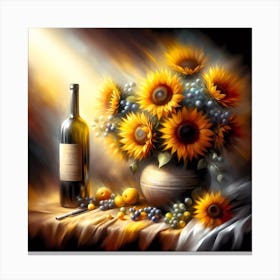 Sunflowers And Grapes Canvas Print