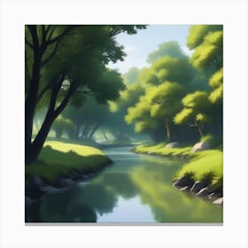 River In The Forest 38 Canvas Print