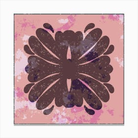 Grunge Flower Old Folk Art Tiles Canvas Print