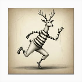 Deer Running Canvas Print