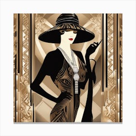 Art Deco Fashion Magazine Back 1 Canvas Print