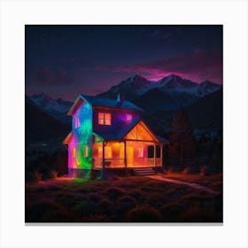 House At Night 3 Canvas Print