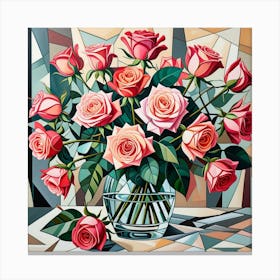 Roses in a Vase Canvas Print