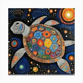 Turtle In Space Canvas Print