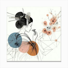 Japan Traditional Geisha Illustration By Ad 149 Canvas Print