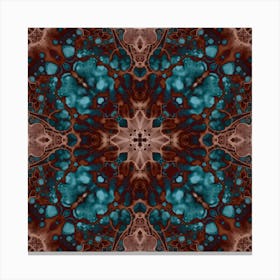 Blue Fractal Mandala Canvas Print