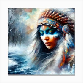 Lovely Native American Indian Woman 2 Canvas Print