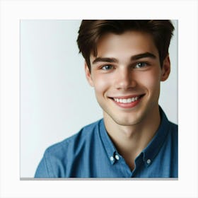 Portrait Of Young Man Smiling Canvas Print