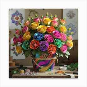 Rainbow Roses II Canvas Print