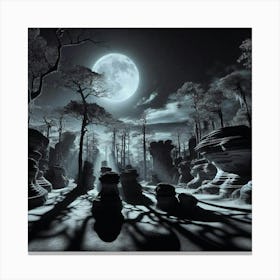 Full Moon In The Forest 12 Canvas Print