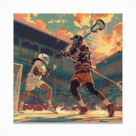 Lacrosse Player In Action 1 Canvas Print