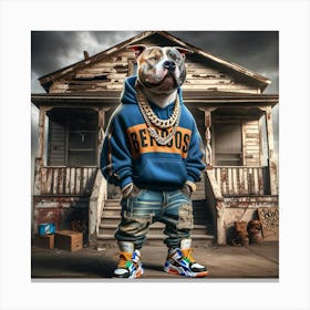 Hip Hop Bulldog Canvas Print