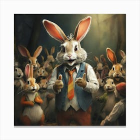 Rabbits In The Woods 6 Canvas Print