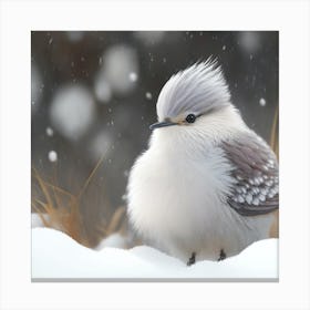 Bird In The Snow 1 Canvas Print