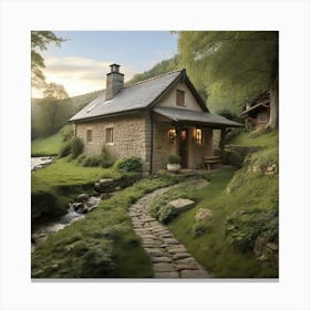 Cottage In The Woods 1 Canvas Print