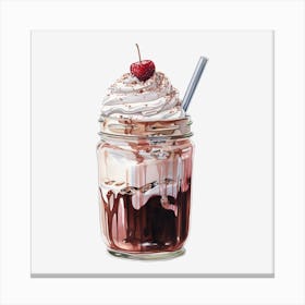 Ice Cream In A Mason Jar 1 Canvas Print