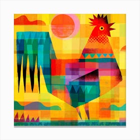 Rooster Square Canvas Print