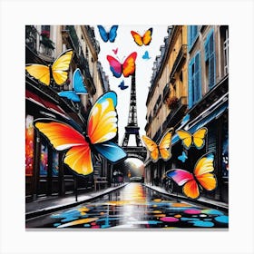 Butterflies In Paris 11 Canvas Print