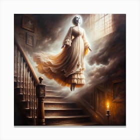 Woman In A White Dress Canvas Print
