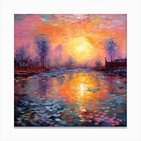 Sunset By The River Canvas Print