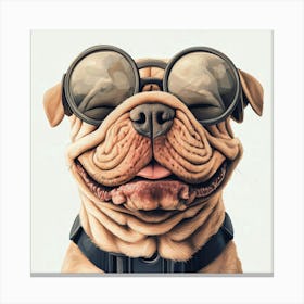 Dog With Sunglasses Canvas Print