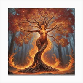 Fire Tree Dance Art Print 2 Canvas Print