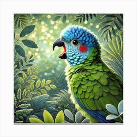 Parrot In The Jungle 7 Canvas Print