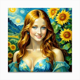 Sunflowers By Van Goghguj Canvas Print