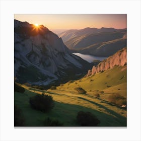 Sunrise In The Mountains Canvas Print