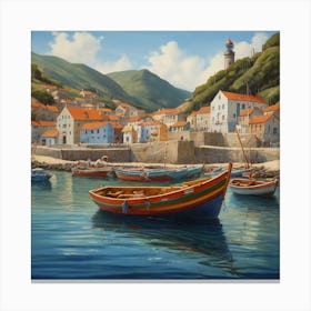 A Quiet and Serene Fishing Village Canvas Print