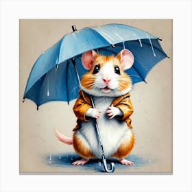 Hamster In The Rain 7 Canvas Print