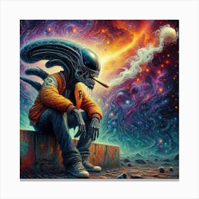 Aliens In Space 2 Canvas Print