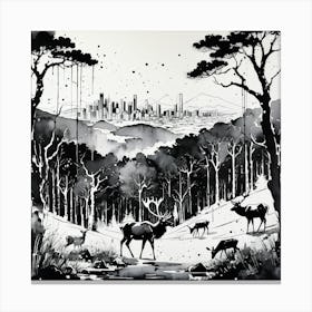 Deer In The Woods Canvas Print