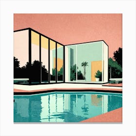 House With A Pool 2 Canvas Print