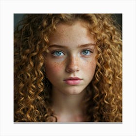 Portrait Of A Girl With Curly Hair 3 Canvas Print
