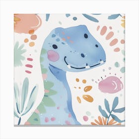 Cute Acrocanthosaurus Dinosaur Watercolour Style 1 Canvas Print