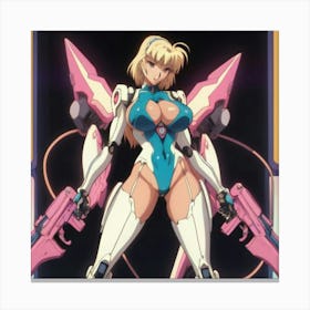 1900's vintage sexy anime girl in mech suits 08 Canvas Print