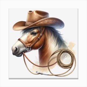 Cowboy Horse Canvas Print