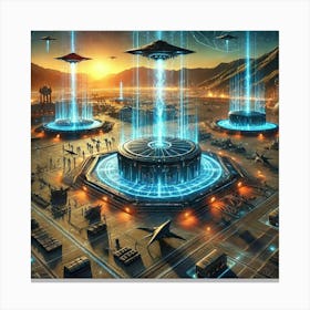 A Highly Detailed Science Fiction Illustration Sho 3 Canvas Print