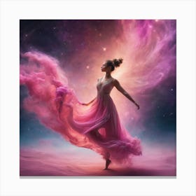 Pink Ballerina In Space Canvas Print