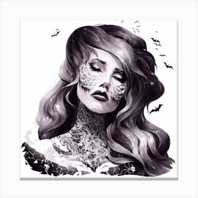 Halloween Tattooed Girl Canvas Print