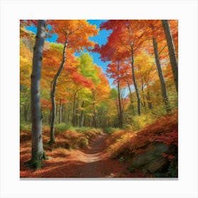 Autumn Forest Paintings Art Print 2 Canvas Print