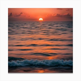 Sunset Over The Ocean 2 Canvas Print